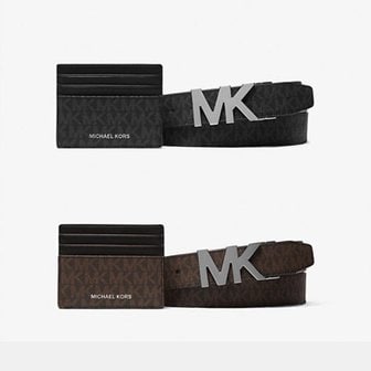 마이클코어스 [국내배송]마이클코어스 로고 카드지갑+벨트세트 36S4LGFY6B