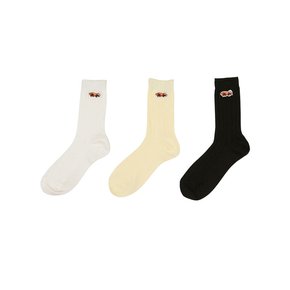 BABY LESSER PANDA PATCH BASIC SHORT SOCKS IVORY