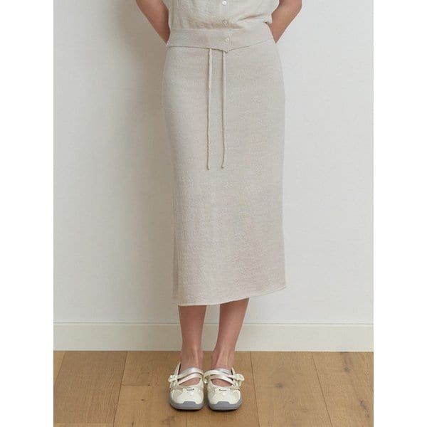 [set]two-piece knit set (sand gray)