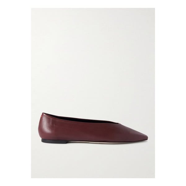 에이디 베티 가죽 버건디 발레리나 플랫 슈즈 1647597351811339