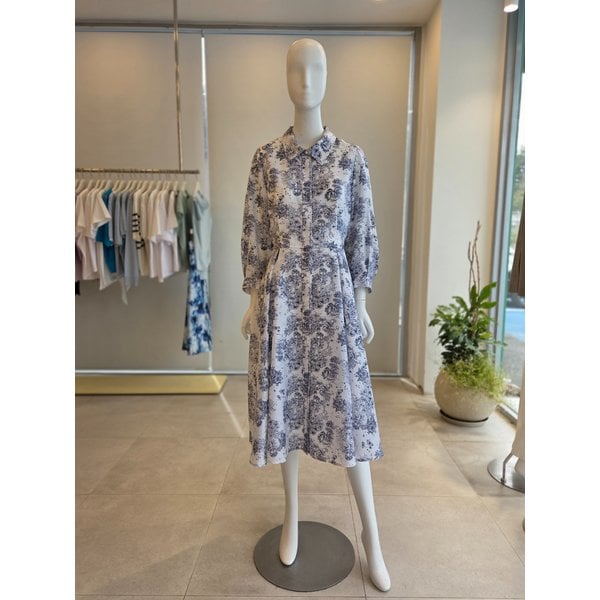 [여주점] [더 아이잗] 여성 플로럴 플레어 셔츠 원피스(IS4A0OP041)