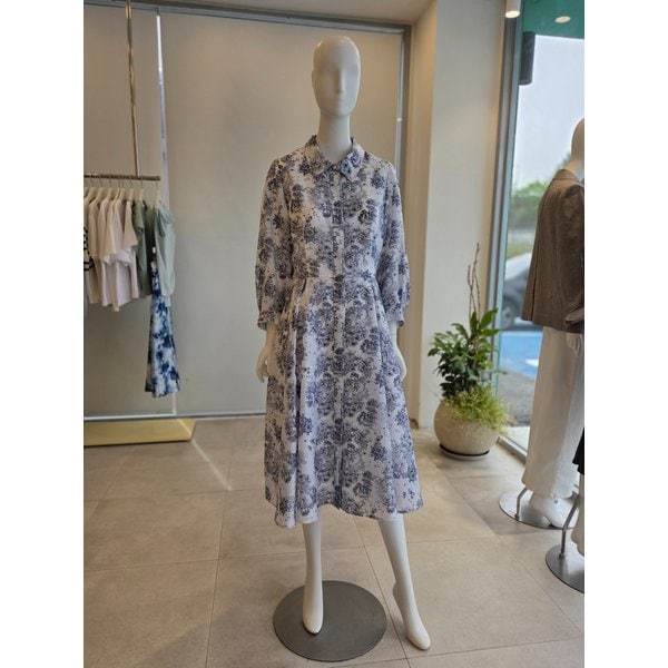 [여주점] [더 아이잗] 여성 플로럴 플레어 셔츠 원피스(IS4A0OP041)