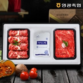 [냉장][영광축협]보리애 한우 등심실속혼합세트1호 1.0kg(등심,장조림 각500g,1등급이상)[아이스박스/전용백]