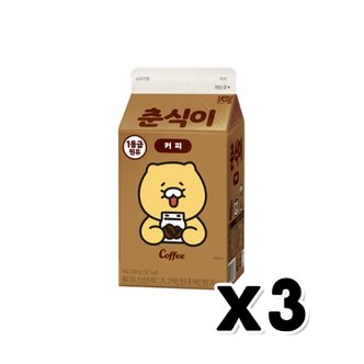  춘식이 커피우유 팩음료 500ml x 3개