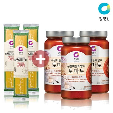 청정원 토마토 파스타소스 600g x 3병 + 스파게티 면 250g x 3