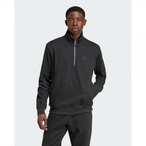 4823336 adidas Trefoil Essentials Waffle 1/2 Zip Sweatshirt Mens - Black 93103933