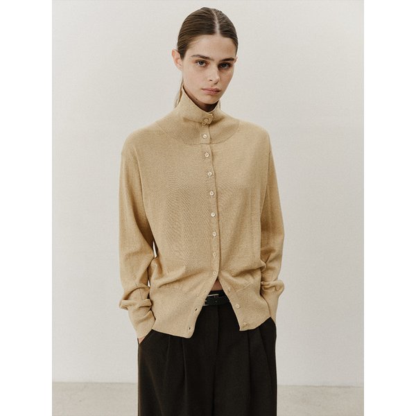 TVF COTTON CASHMERE TURTLENECK KNIT CARDIGAN_3COLORS