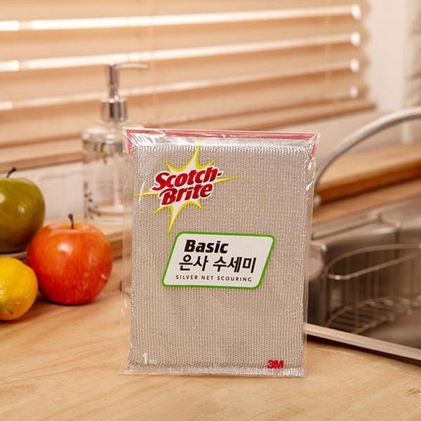 확대된 대표 3M 스카치 브라이트 베이직 은사 수세미 1p S-net(1)