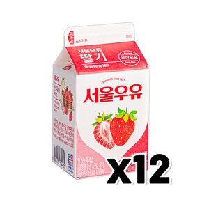 서울우유 딸기우유 팩음료 200ml x 12개