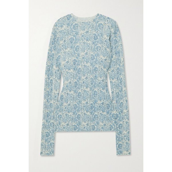 홀츠베일러 엘사 프린트 골지 니트 탑 블루 1647597286003406