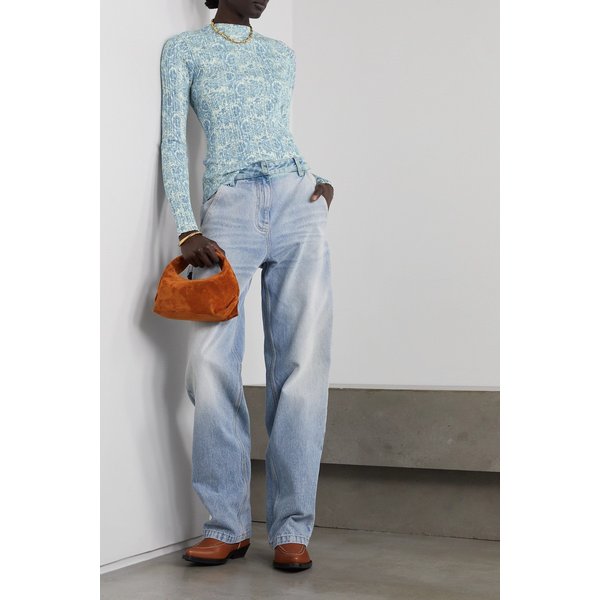 홀츠베일러 엘사 프린트 골지 니트 탑 블루 1647597286003406