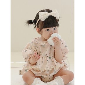 숨어있는 아기 토끼 - 프릴 베이비 여름 바디슈트