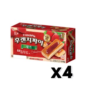 해태 후렌치파이 딸기 15개입 스낵간식 192g x 4개