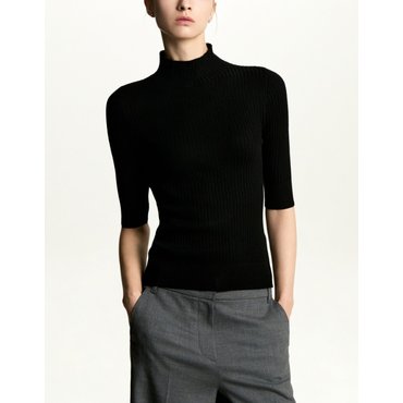 DKNY 모크넥 리브 니트 (DW2F7KTO047W)