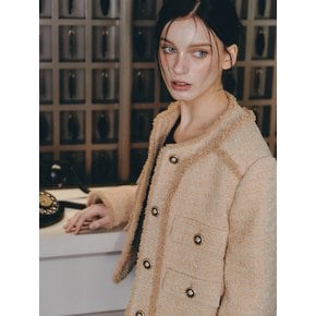 TASSEL TWEED JACKET [BEIGE]