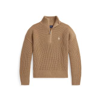 폴로 랄프 로렌 폴로 키즈 여아 7-16세 코튼 하프 지퍼 스웨터(CWPOSWEG6820563260)