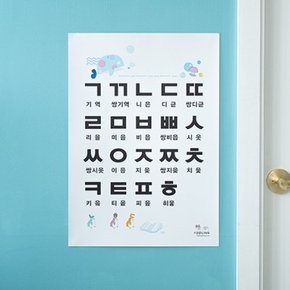 한글 공부 자음 포스터 어린이 유아 학습 벽보 ㄱㄴㄷㄹ