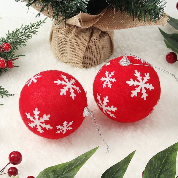 핫레드 패브릭 장식볼 2p세트(10cm) (눈결정)