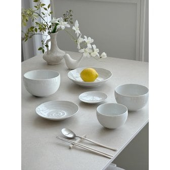 니코트 고급스러운 르블랑 달항아리 1인 그릇 선물세트 6P MADE IN JAPAN