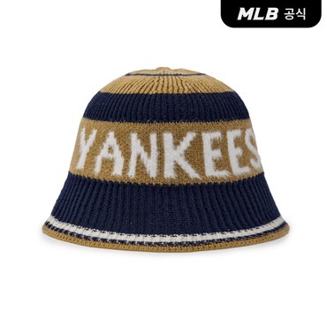 MLB [코리아공식] 바시티 니트 버킷햇 돔핏 NY (L.Navy)