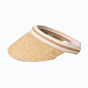 Bianca Raffia Hat -Natural/Nougat Stripe