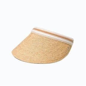 Bianca Raffia Hat -Natural/Nougat Stripe