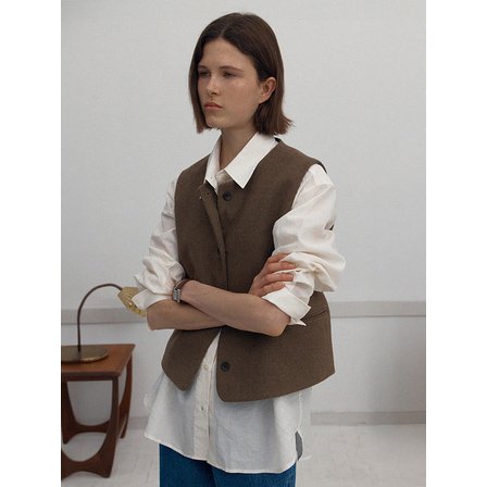 브렌다브렌든 서울 brenda wool vest - camel brown