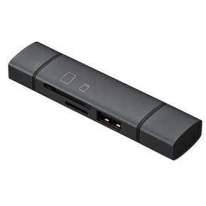 나카바야시 Digio2 USB2.0 Type-C & A 알루미늄 SD 카드 리더 그레이 Z8785