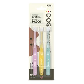 도스360 유아 솜사탕 아기칫솔 3개 0단계(0세~)