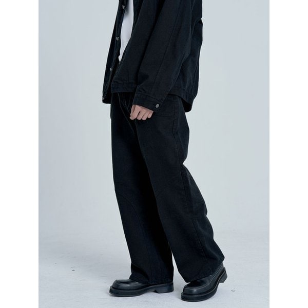 Division Wide Denim Pants (Black)