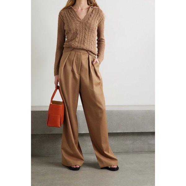 Velo Cable-knit Linen Sweater 라이트 브라운 29419655932408387