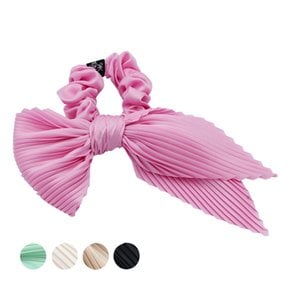 Satin Pleats Half Bow Scrunchie 새틴 플리츠 하프 보우 스크런치