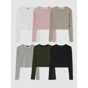 D. BASIC COTTON LONG SLEEVE T - 6 COLOR