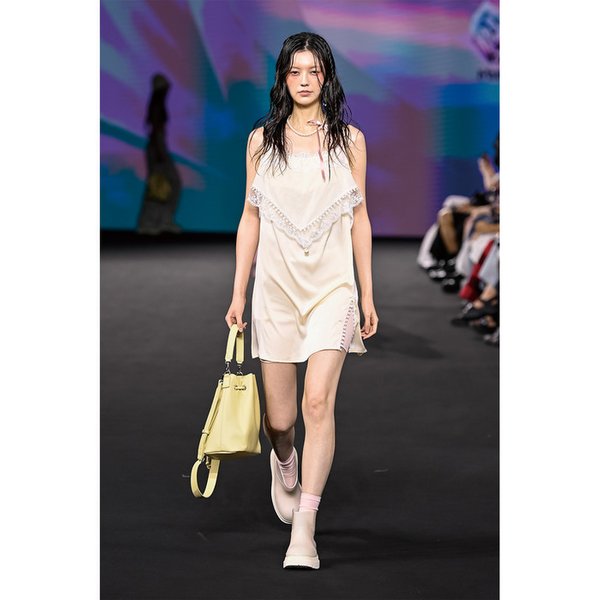 26SS IVORY LACE PEARL SATIN SLIP DRESS