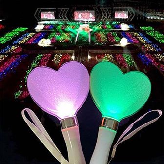 오너클랜 LED 하트 응원봉 야광봉 콘서트 파티용품