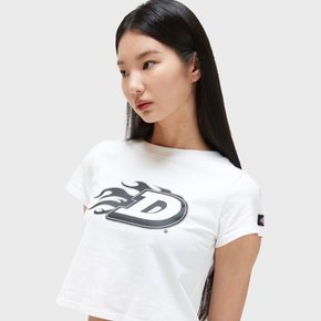 플레임 D 크롭 티셔츠 White DK23SG011WH0