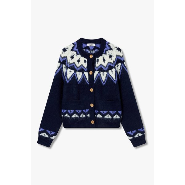 헤어리 패턴 라운드 가디건 9105451114056