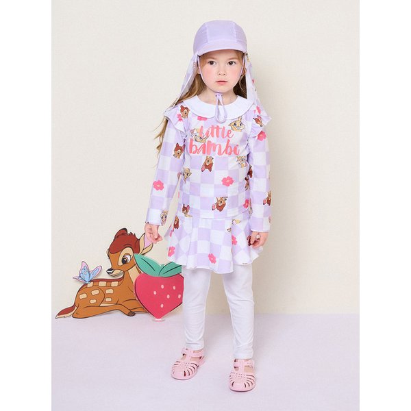 [디즈니]밤비 상큼카라래쉬가드수영복(플랩캡세트)