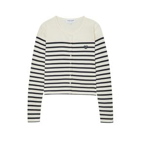 [MAISON LABICHE] 아이보리 스트라이프 면 가디건 CWSW3F179IV