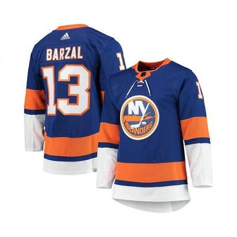 아디다스 맨즈 Mathew Barzal 로얄 뉴욕 아일랜더스 홈 어센틱 프로 플레이어 저지 - 로얄 34257