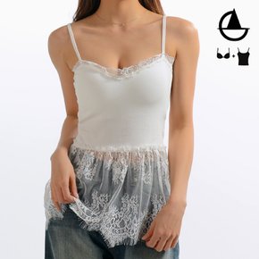 캡내장 레이어드 치마 레이스나시 캡나시 브라탑 hd5409