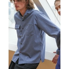 OVERSIZED STRING SHIRTS JACKET BLUE