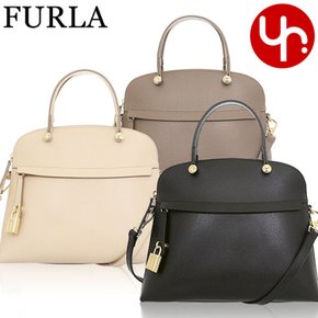 FURLA WB01285 ARE000 AF000 ACERO 2023AW 풀라 가방 핸드백 특별 파이퍼 가죽 미디엄 돔 핸드백