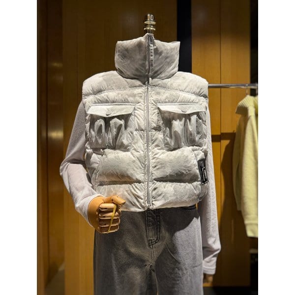 [시흥점] 여성 포켓 셔링 포인트 크롭 다운베스트(EQ4NV962)