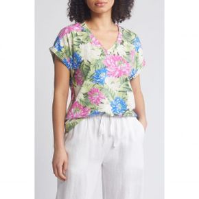 4625017 Tommy Bahama Kauai Lotus Floral V-Neck T-Shirt