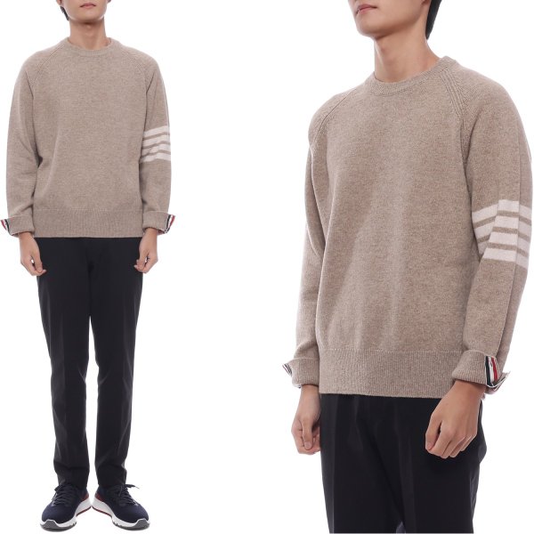 [부산점] 25FW 남성 사선 스트라이프 울 니트 (MKA569A Y1026 250 25F)