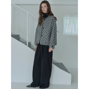 Quilted Wool Dot Jacket - GREY