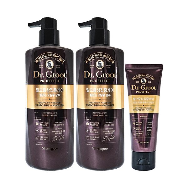 [홈쇼핑 최신상] 닥터그루트 탈모 집중 케어 샴푸 500ml 2개+트리트먼트 120ml