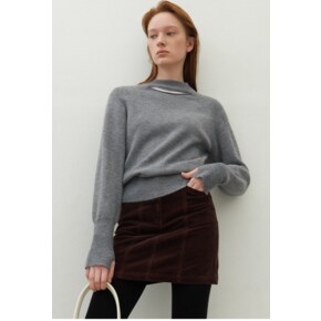 (T-6966)ESSENTIAL WOOL CUTOUT KNIT