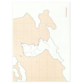 [인디고] 텐스쿨 점착 메모지 - 한국지도 가로형 (중고생, 30매, 스티키메모지)